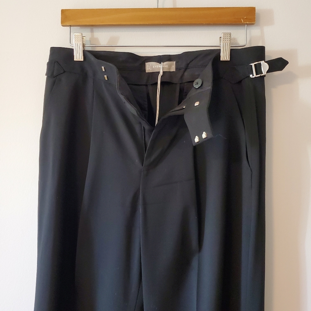 Everlane The ’80s Italian Wool Wide Leg Pant - Black - Size 6 - Picture 2 of 10
